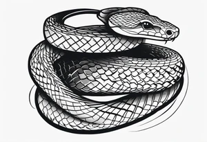 Aggresive Snake, this design must be in a vertical vertical proportion. Also, the desing must be minimalistic not saturated. tattoo idea