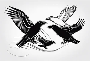 4 ravens flying tattoo idea