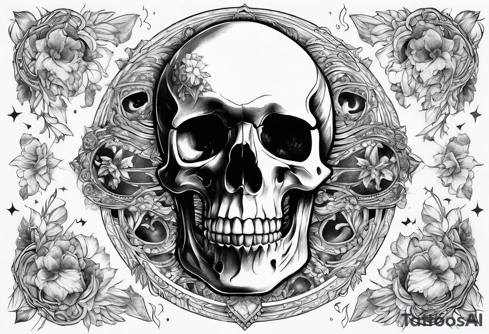 Universe with a skeleton tattoo idea