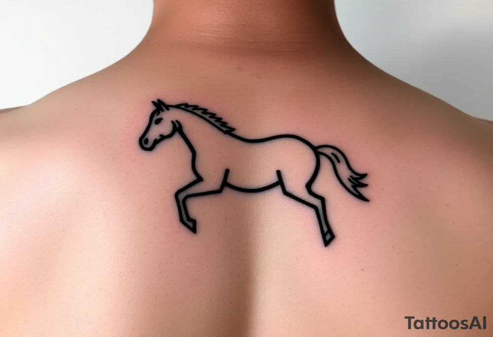 horse silhouette tattoo idea