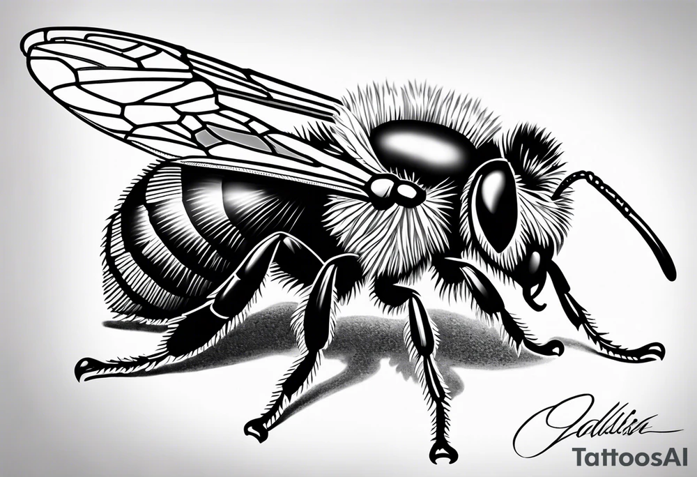 Realistic bee tattoo idea