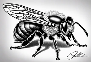 Realistic bee tattoo idea