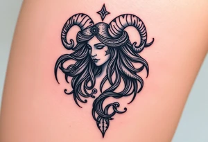 Aries goddess earthy chaos tattoo idea