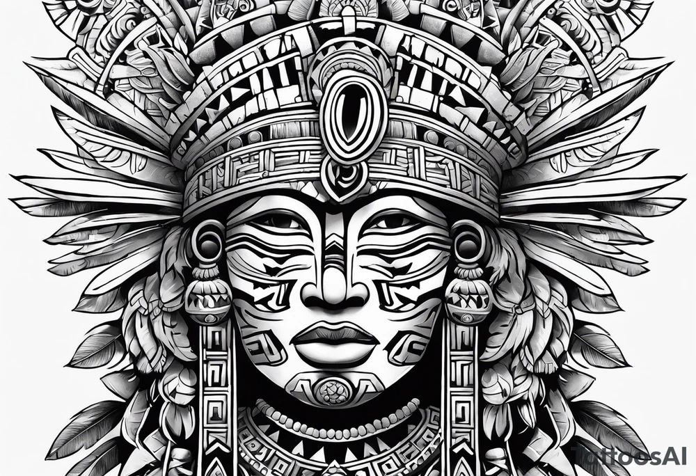 aztec theme tattoo idea