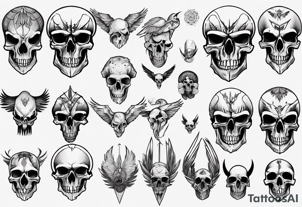condor skull tattoo idea