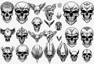 condor skull tattoo idea