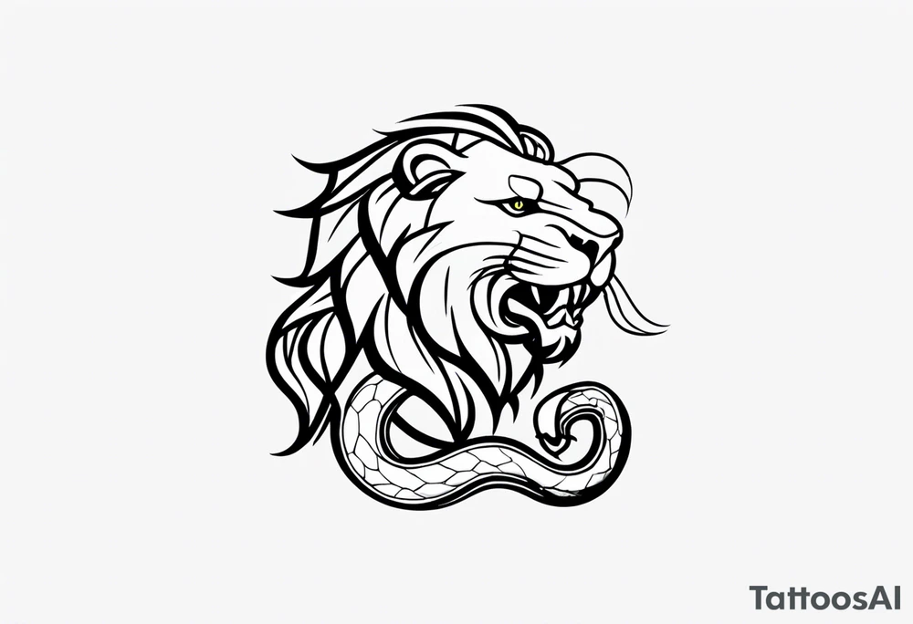 New school Scottish lion rampant with gadsden snake tattoo idea