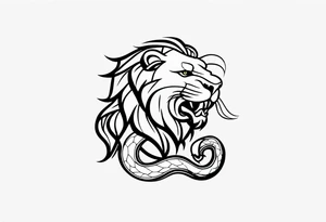 New school Scottish lion rampant with gadsden snake tattoo idea