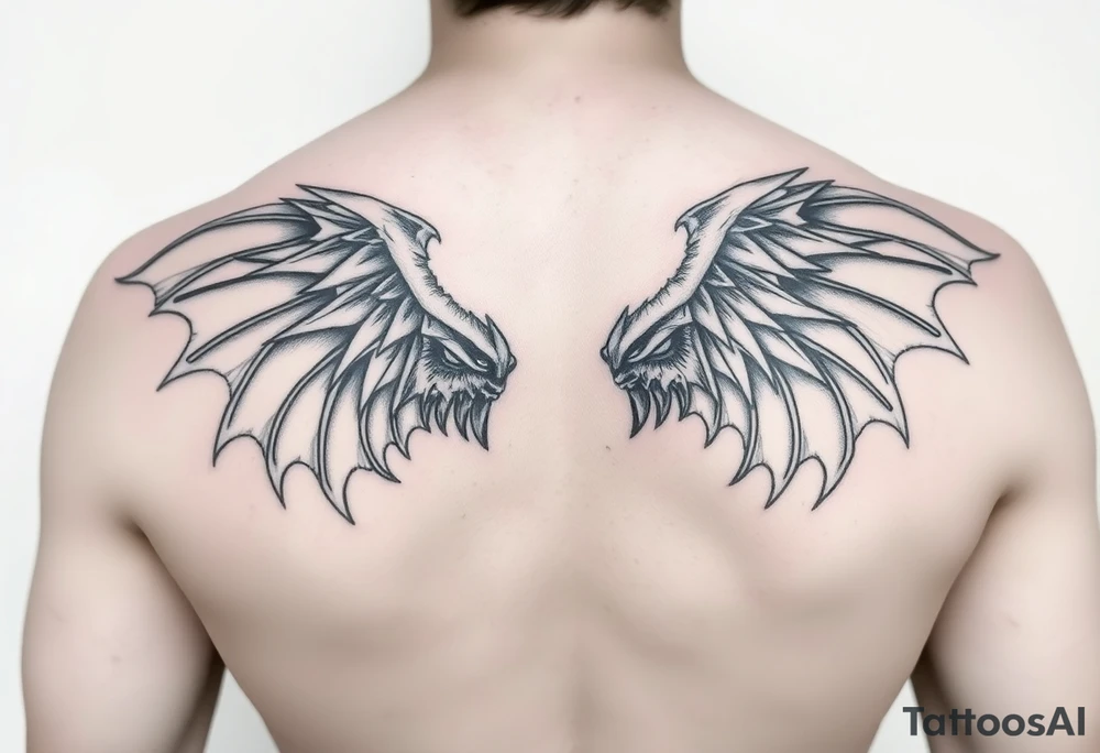 Ángel and demons tattoo idea