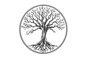 Tree of life in a circle tattoo idea