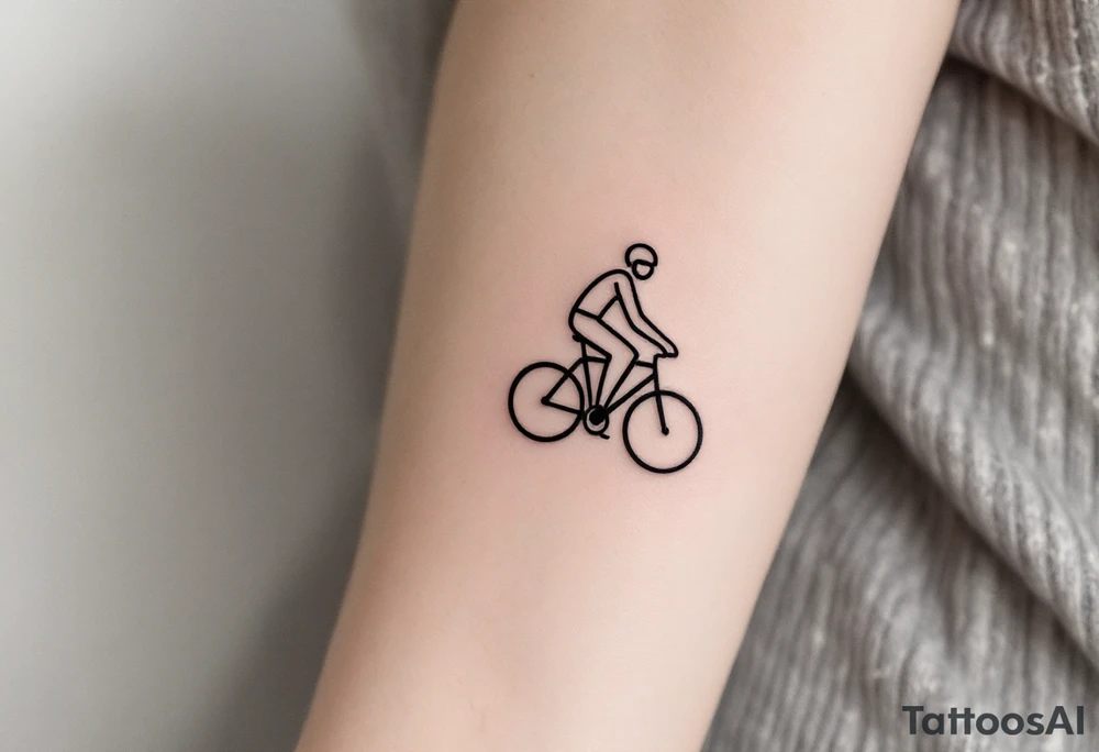 cyclist abstract sketch tattoo idea