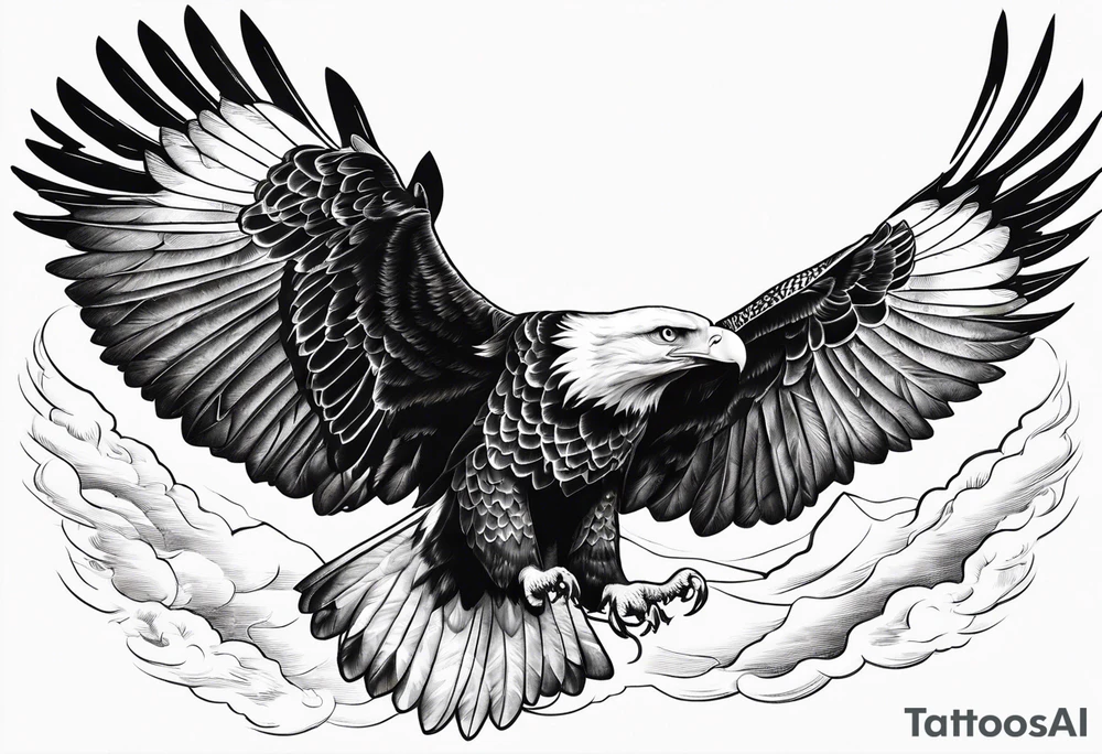 Flying 
Eagle in the sky tattoo idea