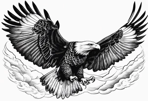 Flying 
Eagle in the sky tattoo idea