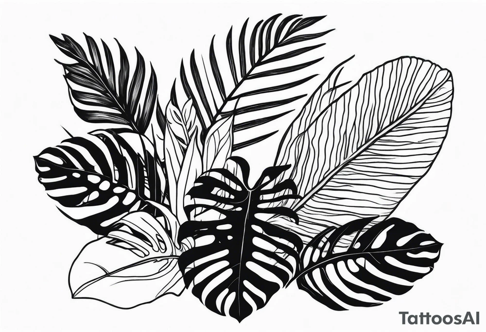 Tropical plant tattoo idea