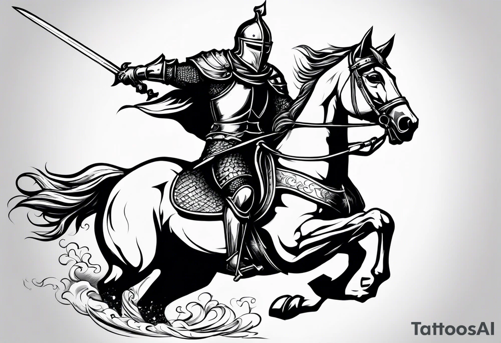 leaping knight tattoo idea