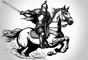 leaping knight tattoo idea