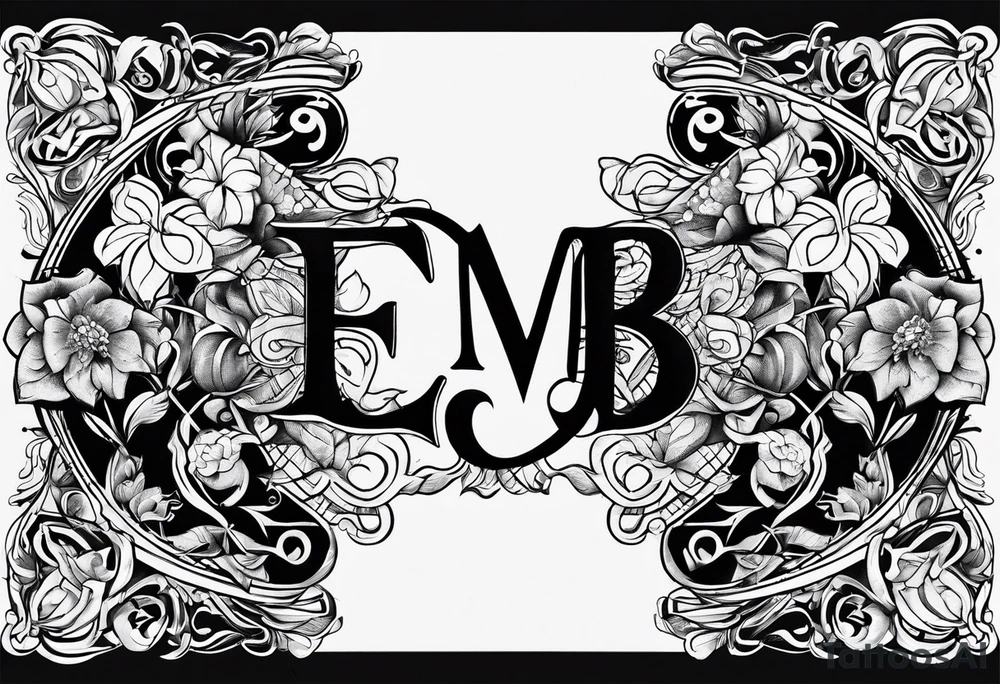 Sibling tattoo with the letters E M B tattoo idea