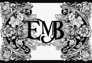Sibling tattoo with the letters E M B tattoo idea