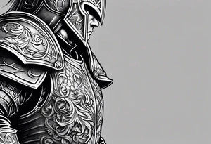 muscular knight tattoo idea
