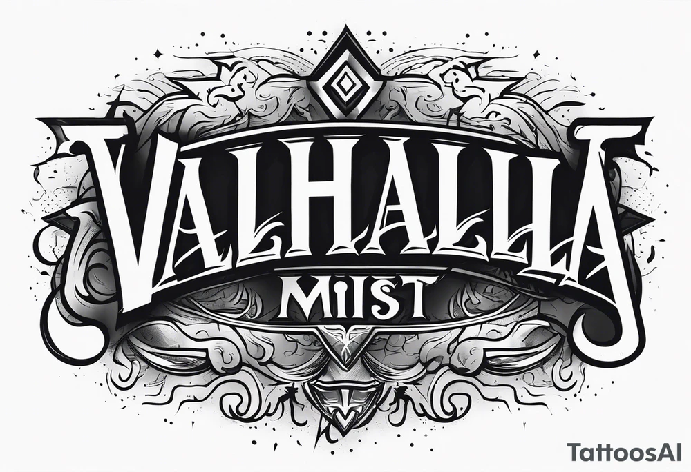 Valhalla mist fog lightning tattoo idea