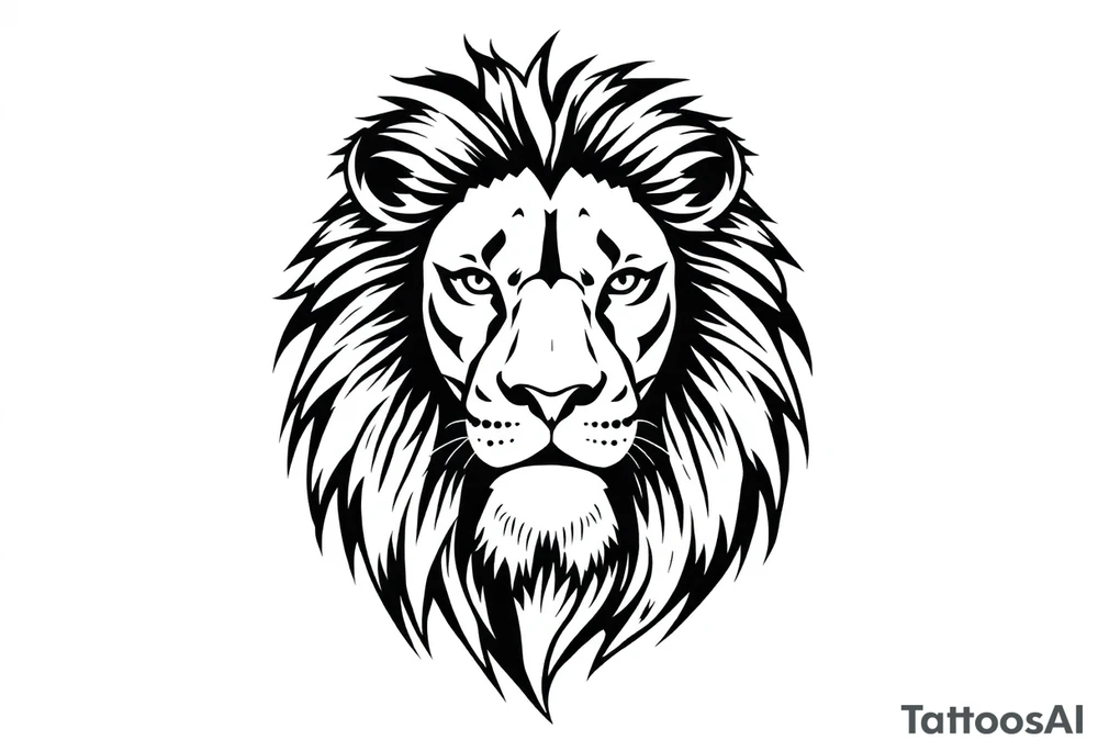 powerful majestic lion, close-up tattoo idea