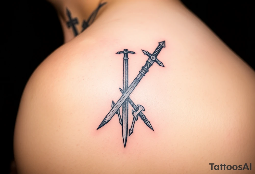 Viking weapons tattoo idea