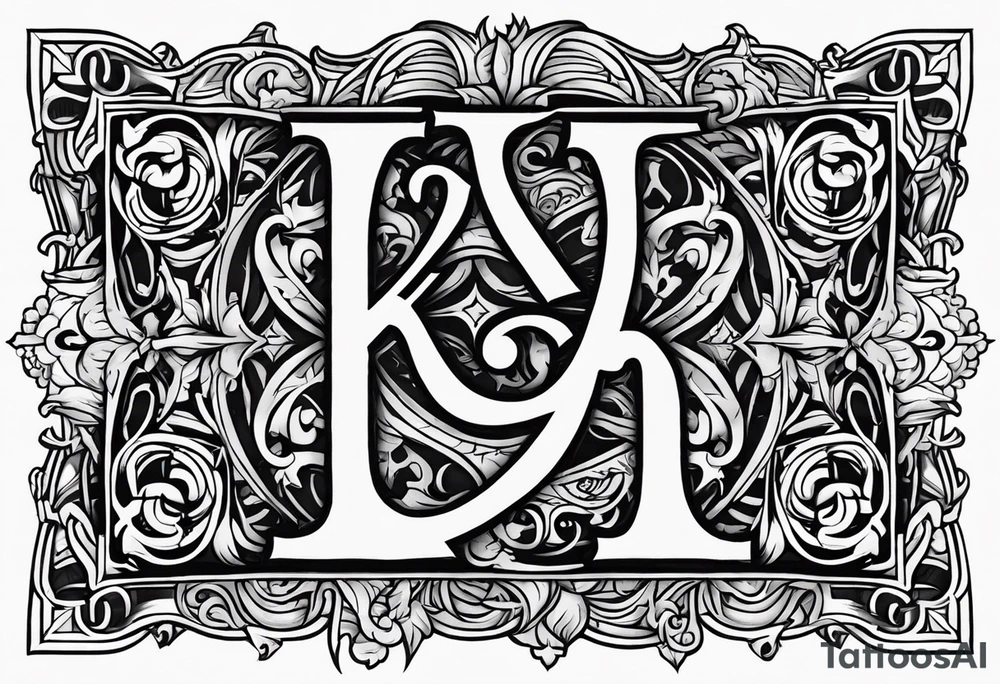 Old English Font using the letters K,A,C,B tattoo idea