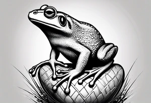 Frog riding rat, battle, illustrative tattoo idea