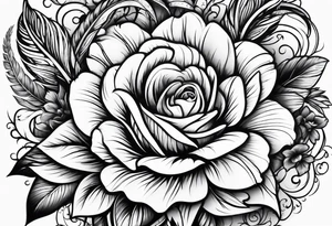Western with flowers tattoo idea