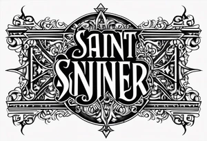 Saint sinner ambigram tattoo design tattoo idea