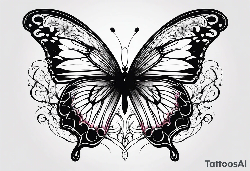 butterfly wings that makes a heart tattoo idea