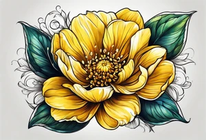Yellow flower that forms the letter Y tattoo idea
