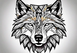A wolf face tattoo idea