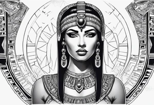 Cleopatra chest tattoo tribal tattoo idea