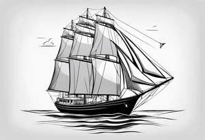 sailboat sail in the shape of a maritime lighthouse. tattoo idea
