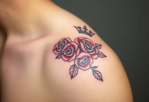 Roses with crown and 1982 tattoo idea