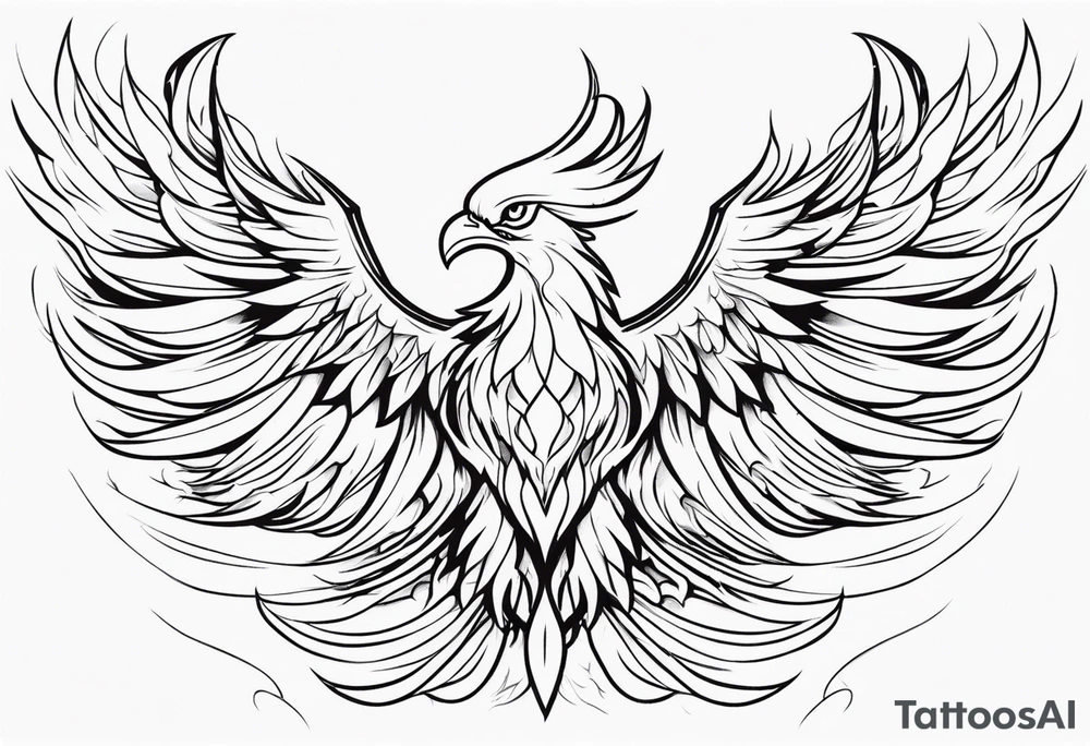 Phoenix rising from flames. tattoo idea