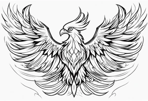 Phoenix rising from flames. tattoo idea