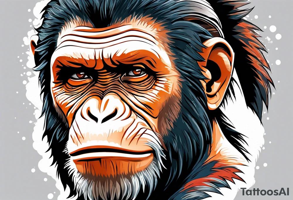 Caesar from the movie planet of the apes tattoo idea