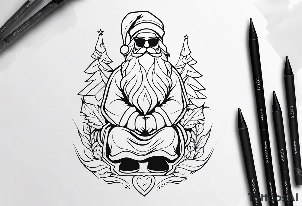 santa full body tattoo idea