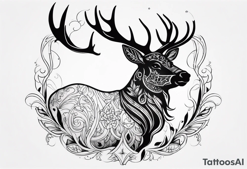 Magical Reindeer tattoo idea