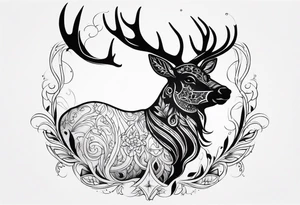 Magical Reindeer tattoo idea