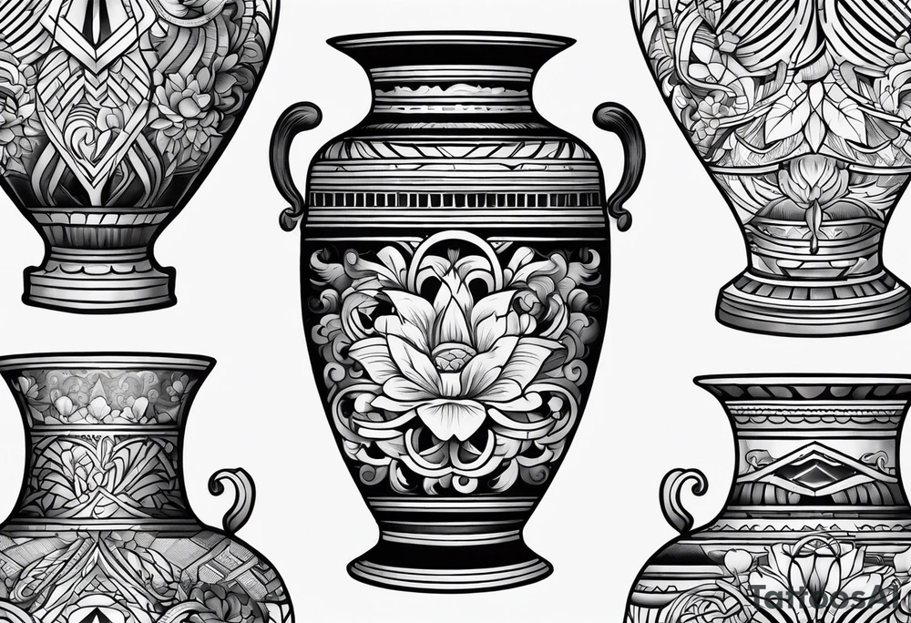 Traditional vase tattoo idea