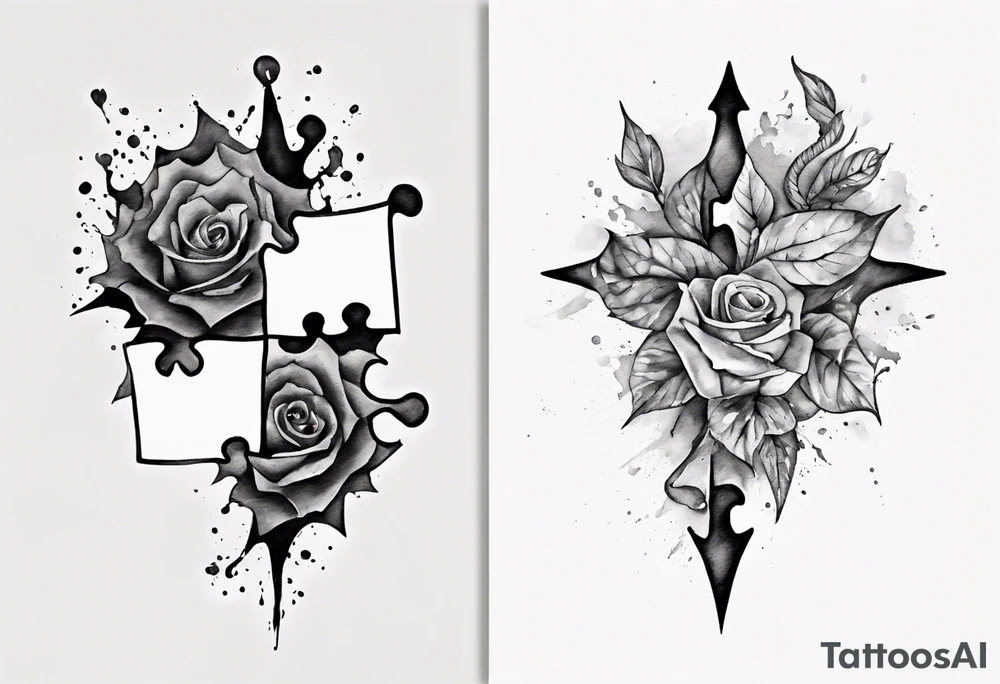 piece of puzzle tattoo idea
