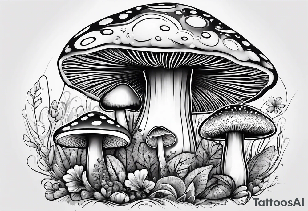 mushroom psychedelic tattoo idea