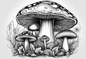 mushroom psychedelic tattoo idea