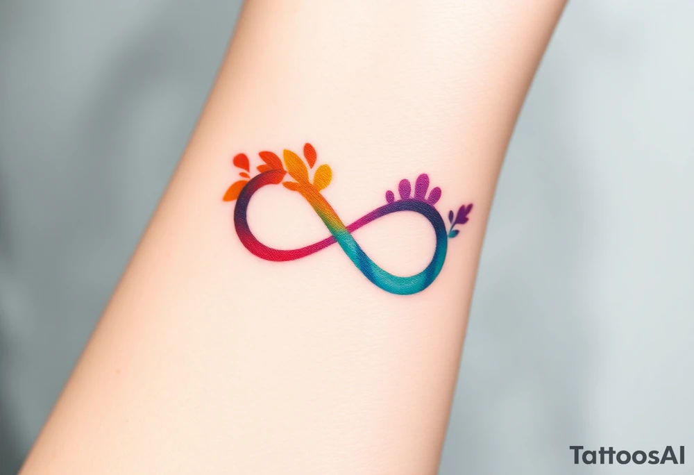 infinity symbol in rainbow colors tattoo idea