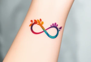 infinity symbol in rainbow colors tattoo idea