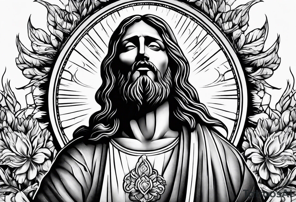 Pain suffering of Jesus Christ tattoo idea