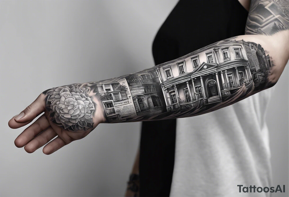 Newspaper cool forearm tattoo idea